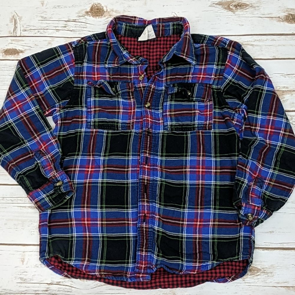 Crazy 8 Lined Flannel Plaid Shirt M (7-8)